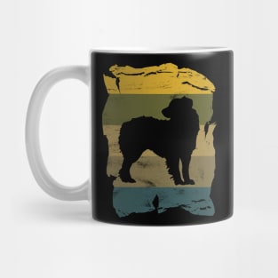 Australian Shepherd Distressed Vintage Retro Silhouette Mug